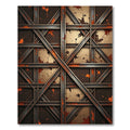 Industrial Bronze Grid Splatter Rug