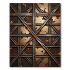 Industrial Bronze Grid Splatter Rug
