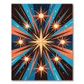 Celestial Golden Starburst Geometric Art Rug