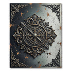 Ornate Gold Metal Medallion Rug