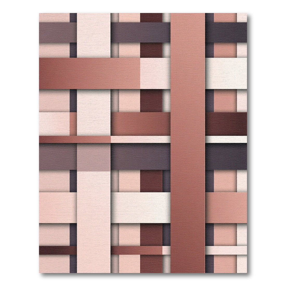 Modern Earthy Woven Geometric Block Rug