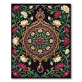Ornate Floral Medallion Jewel Art Rug