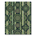 Green Tribal Mandala Stripe Rug