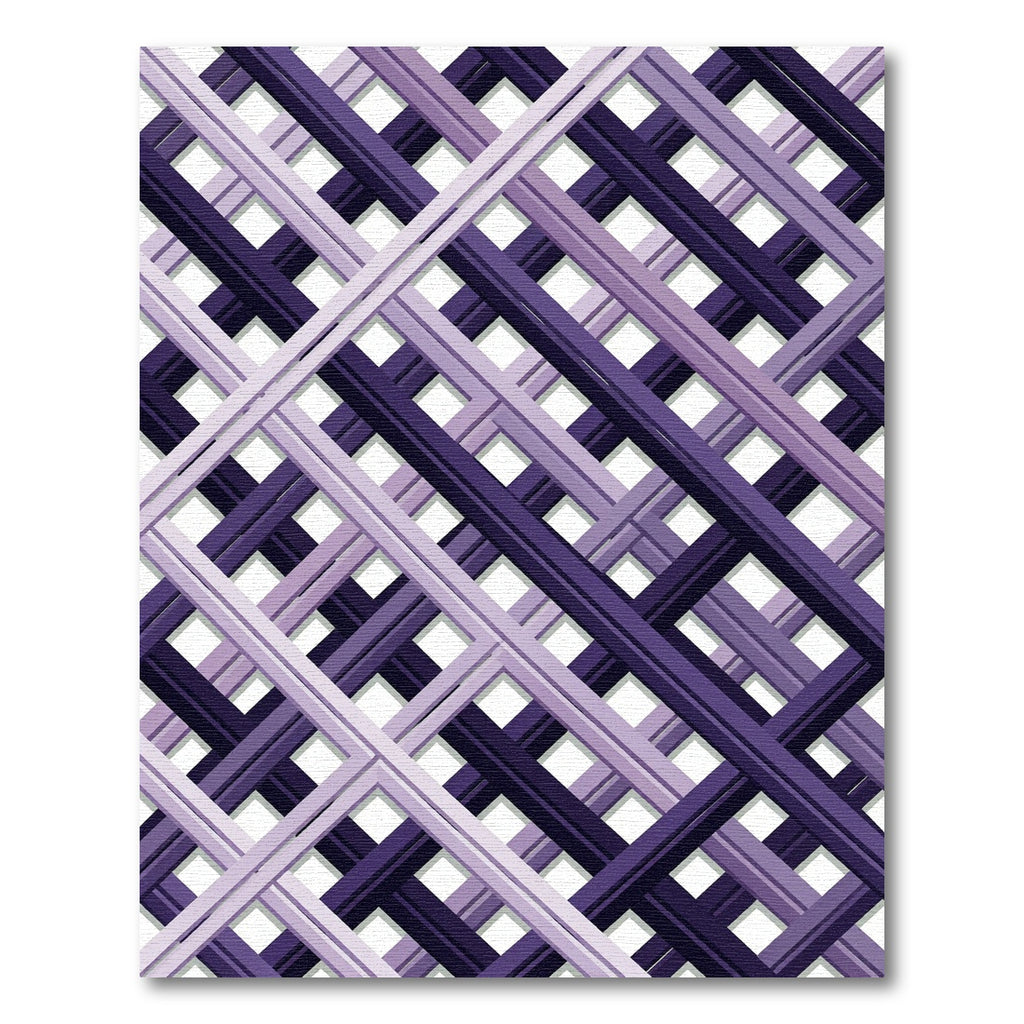 Deep Purple Diagonal Grid Rug