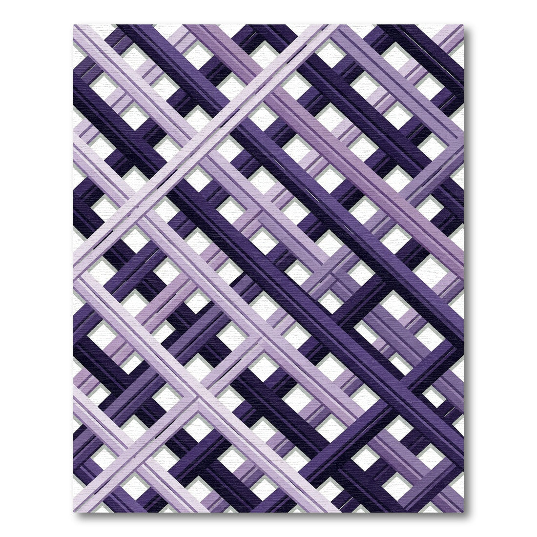 Deep Purple Diagonal Grid Rug