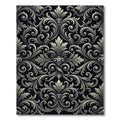 Ornate Black White Acanthus Swirl Rug
