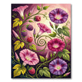 Vibrant Floral Morning Glory Berry Garden Rug