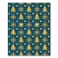 Golden Pine Snowflake Repeating Pattern Rug