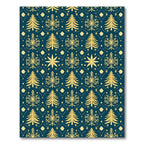 Golden Pine Snowflake Repeating Pattern Rug