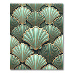 Mint Green Scallop Fan Overlay Rug