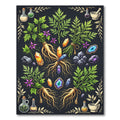 Mystical Botanical Crystal Herb Alchemy Rug