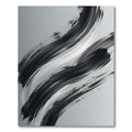 Monochromatic Abstract Charcoal Sweep Rug