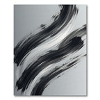 Monochromatic Abstract Charcoal Sweep Rug