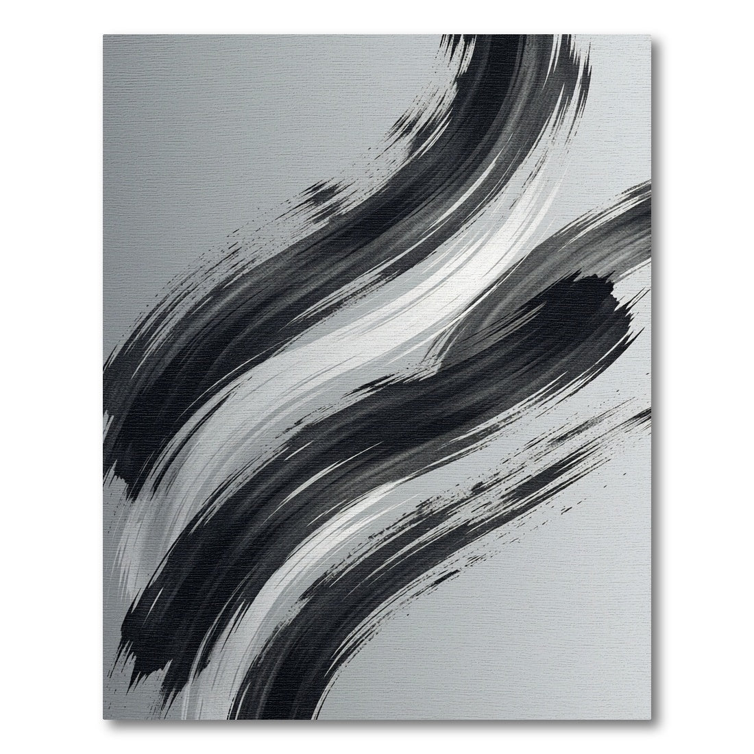 Monochromatic Abstract Charcoal Sweep Rug