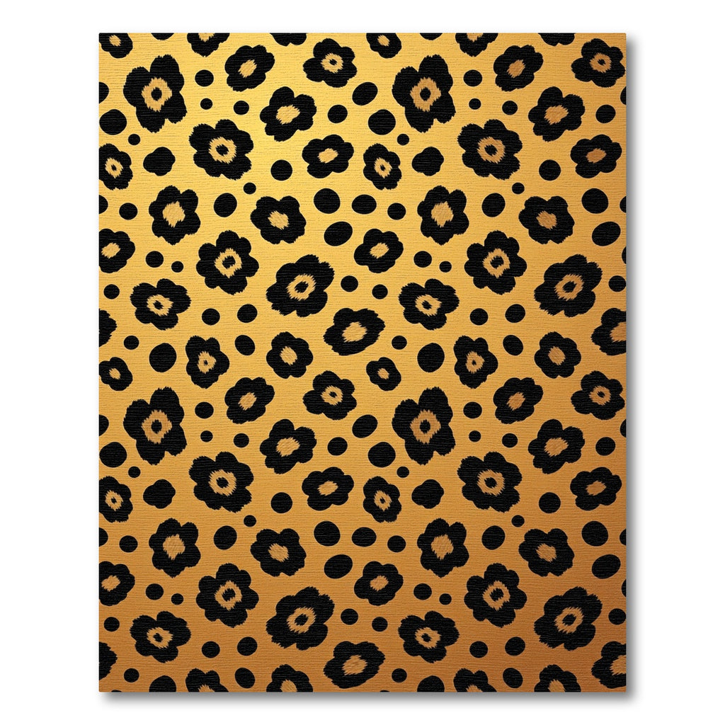 Gold Leopard Spot Minimalist Rug