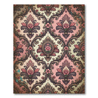 Vintage Pink Floral Damask Rococo Rug