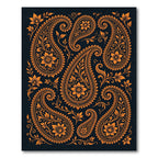 Orange Floral Paisley Amber Artwork Rug