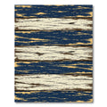 Distressed Navy and Cream Horizontal Plank Rug