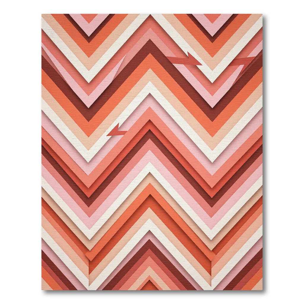 Terra Cotta Pink Chevron Layers Rug