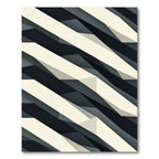 Monochrome Geometric Slanted Layered Abstract Rug