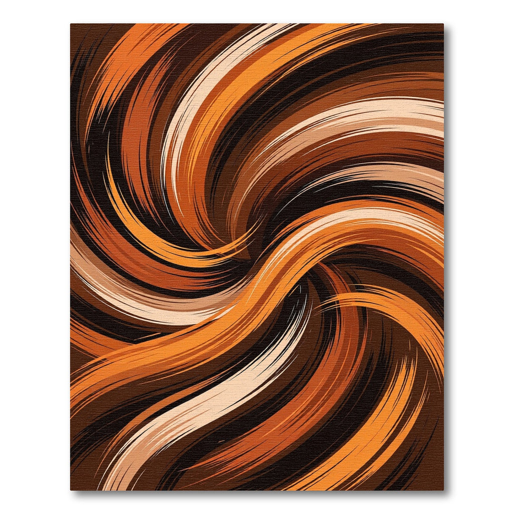 Abstract Copper Swirl Organic Flow Rug