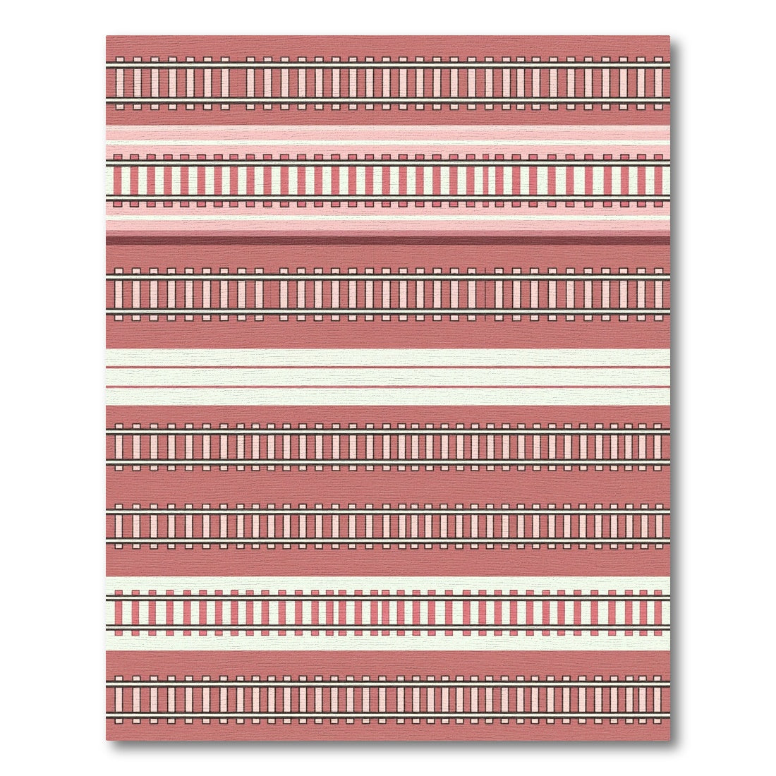 Pink Train Track Repeat Rug