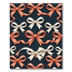 Elegant Peach and Cream Ribbon Garland Rug