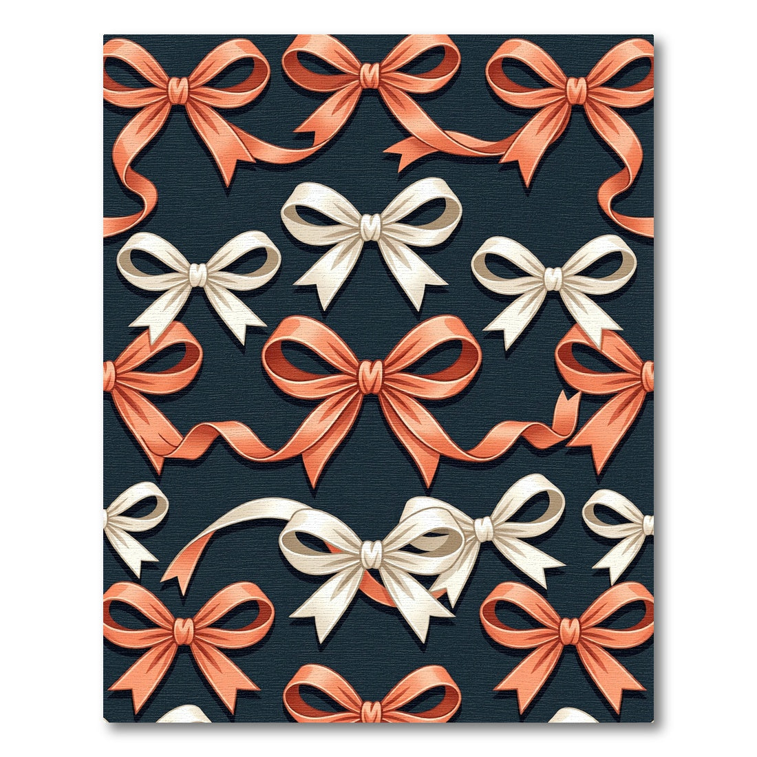 Elegant Peach and Cream Ribbon Garland Rug