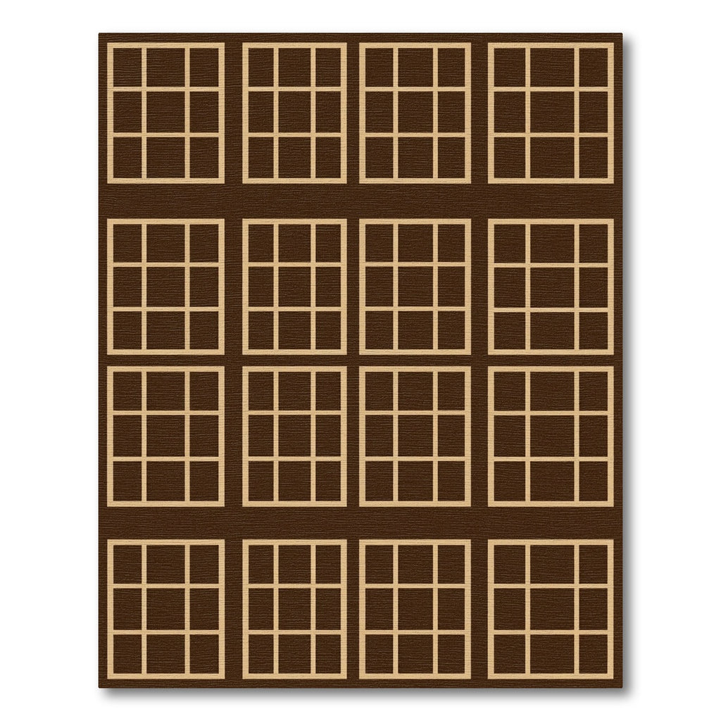 Chocolate Grid Squares Rug