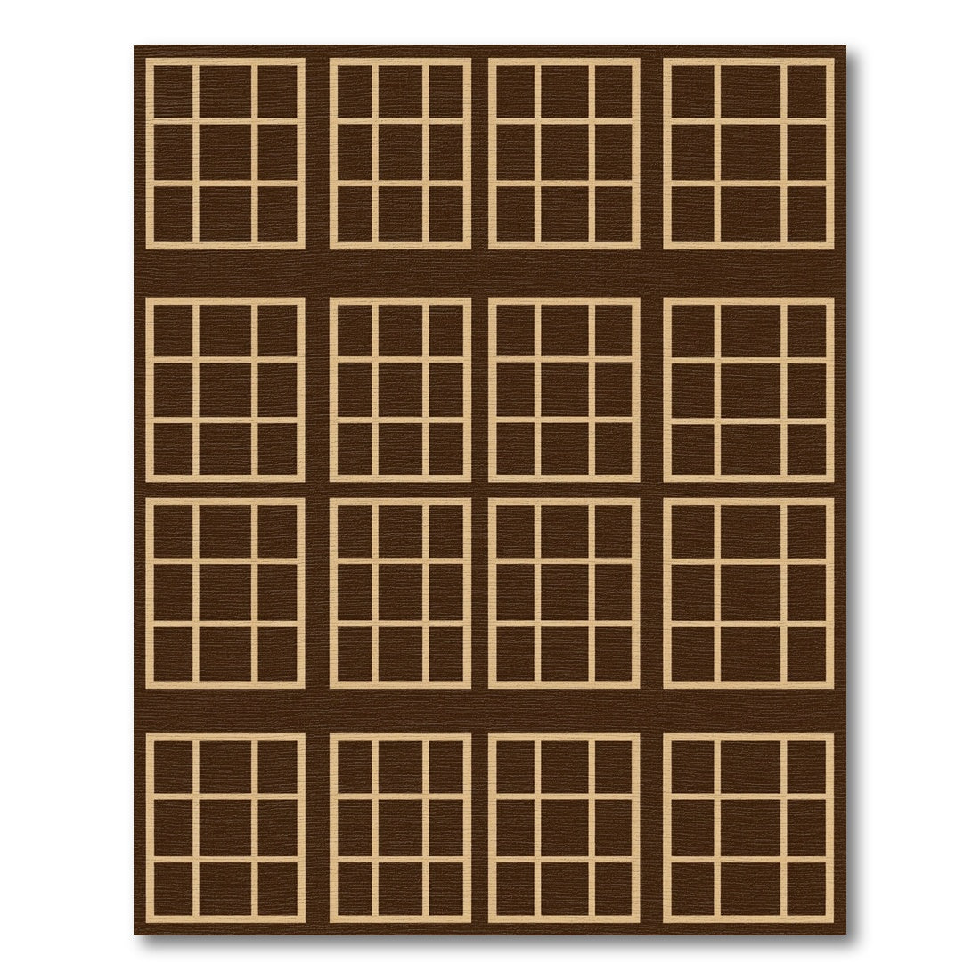 Chocolate Grid Squares Rug
