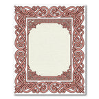 Rose Gold Swirl Border Frame Rug