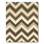 Neutral Earth Tone Chevron Zigzag Rug