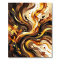 Abstract Amber Brown Swirl Fall Foliage Rug