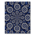 Midnight Blue Fractal Spiral Floral Mandala Rug
