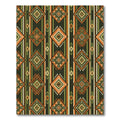 Earthy Olive Geometric Diamond Stripe Rug