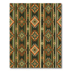 Earthy Olive Geometric Diamond Stripe Rug