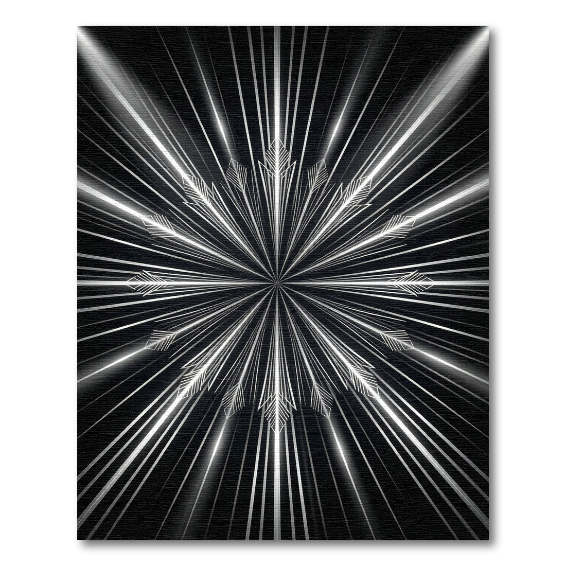 White Art Deco Sunburst Rays Rug