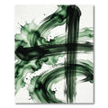 Deep Emerald Green Ink Wash Swirls Rug