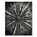 Monochromatic Gothic Starburst Filigree Medallion Rug