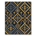 Golden Hourglass Geometric Tribal Charcoal Rug