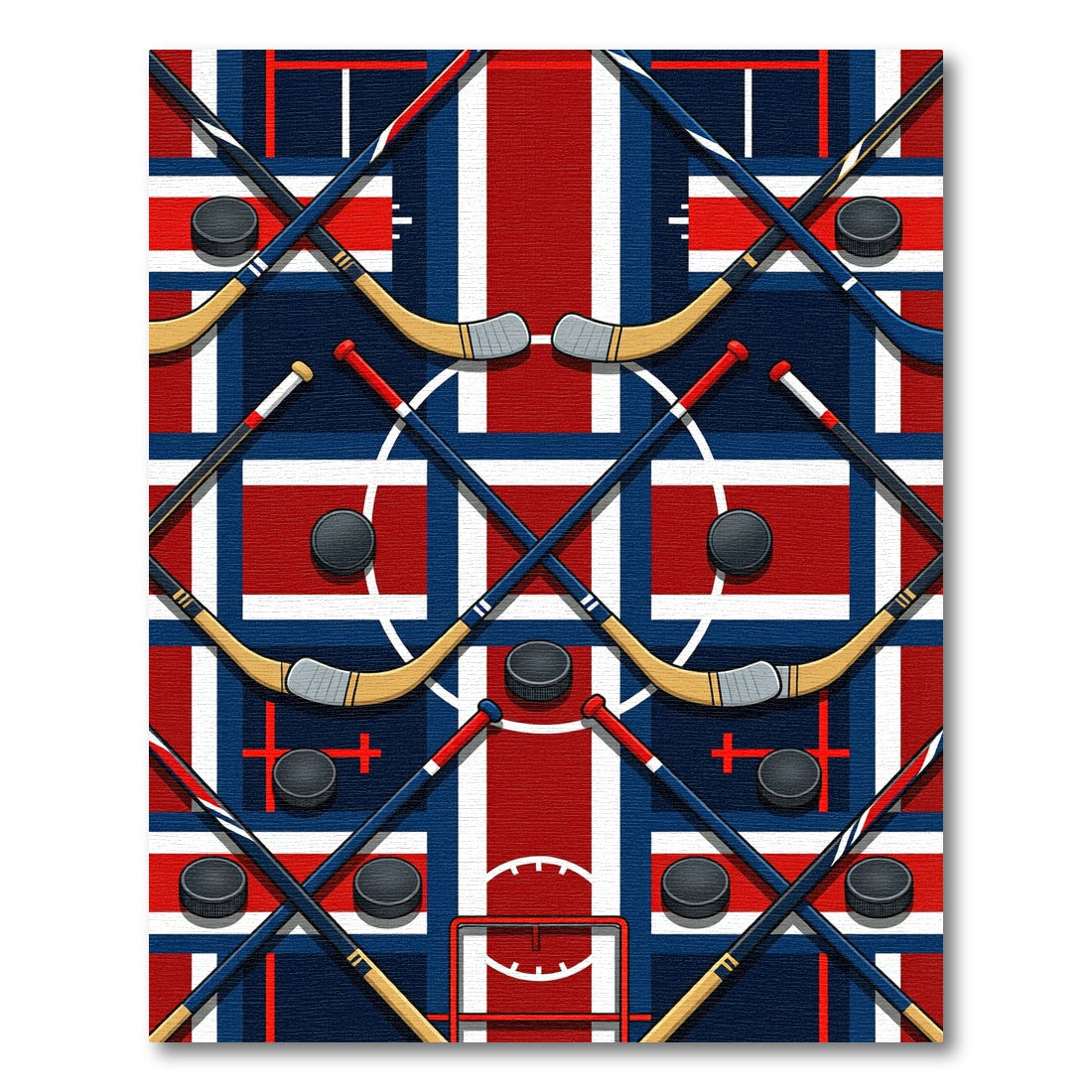 Dynamic Hockey Stick Graphic Athletic Rug