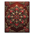 Crimson Gold Floral Medallion Opulence Rug