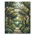 Lush Green Forest Canopy Path Rug