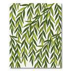 Vibrant Green Leafy Branch Arrangement Rug