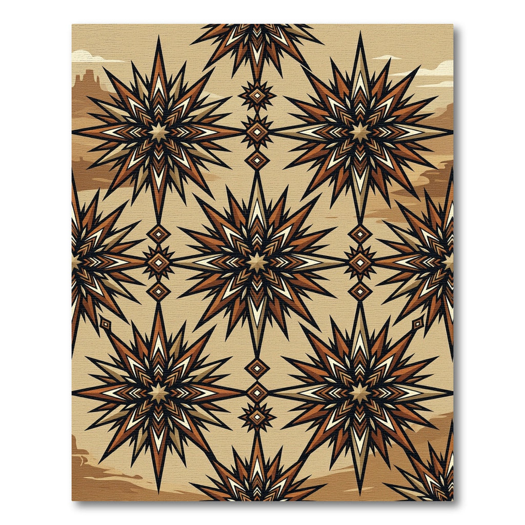 Desert Earth Toned Geometric Starburst Rug