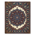 Ornate Navy Crimson Floral Medallion Rug