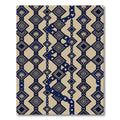 Navy Blue Diamond Chain Medallion Rug