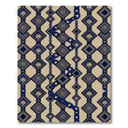 Navy Blue Diamond Chain Medallion Rug