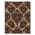 Rich Aubergine Heart Scroll Classic Rug