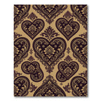 Rich Aubergine Heart Scroll Classic Rug